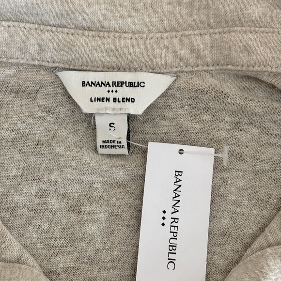 Banana Republic Natural Linen Blend Women's Polo Top - Picture 3 of 5